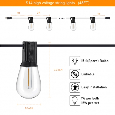 LED户外灯 - HCP087 S14高压灯串